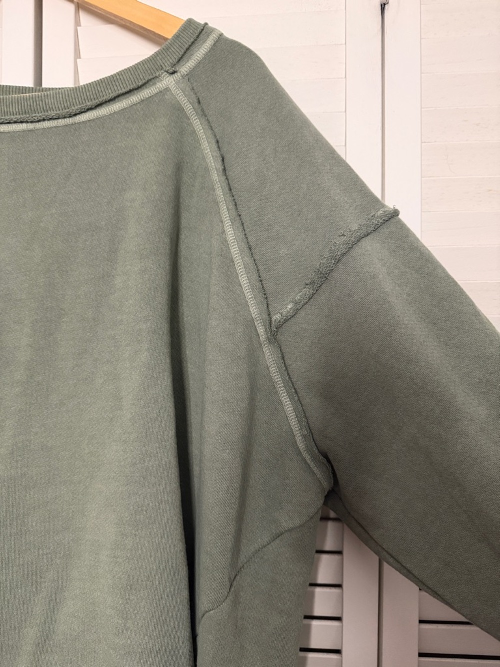 Free People Washed Sage Green Oversized Pullover Sweatshirt - Picture 4 of 6
